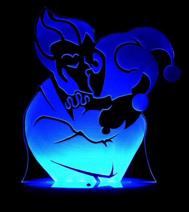 Harley Quinn & The Joker - 3D LED Night Light 7 Colours + Remote Control - Kustombox dc comics