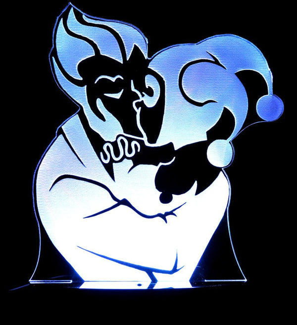 Harley Quinn & The Joker - 3D LED Night Light 7 Colours + Remote Control - Kustombox dc comics