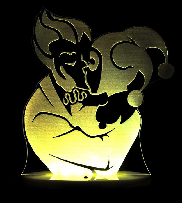 Harley Quinn & The Joker - 3D LED Night Light 7 Colours + Remote Control - Kustombox dc comics