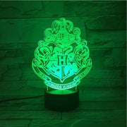 Harry Potter Hogwarts Logo - LED Night Light 7 Colours + Remote Control - Kustombox