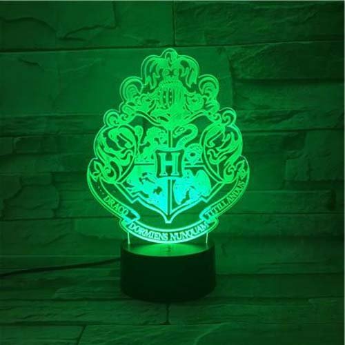 Harry Potter Hogwarts Logo - LED Night Light 7 Colours + Remote Control - Kustombox