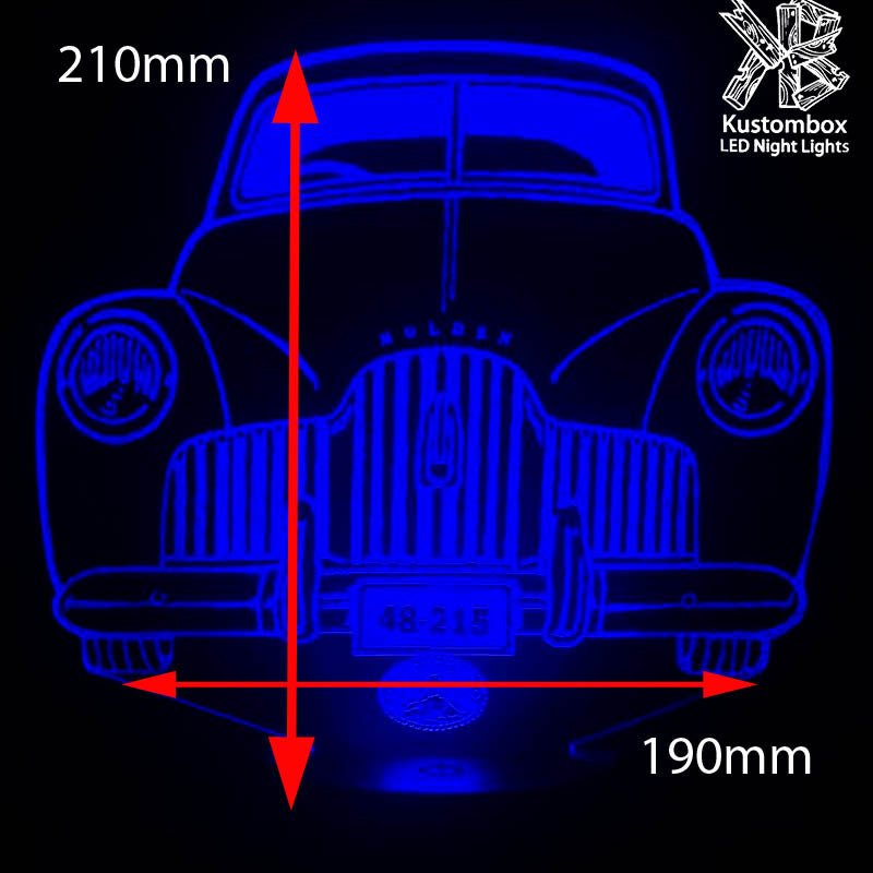 Holden FX Holden 48-215 / 1948 to 1953 USB powered LED night light with engraved acrylic panel and adjustable lighting colours.