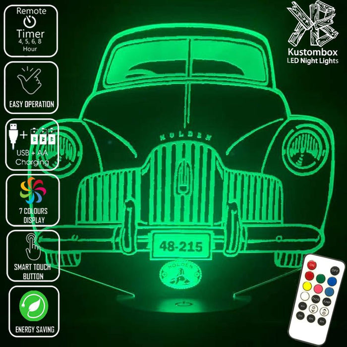 Holden FX Holden 48-215 / 1948 to 1953- 3D LED Night Light 7 Colours + Remote Control - Kustombox