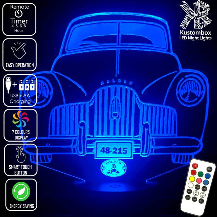 Holden FX Holden 48-215 / 1948 to 1953- 3D LED Night Light 7 Colours + Remote Control - Kustombox