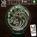 House of Targaryen Sigil Game of Thrones - 3D LED Night Light 7 Colours + Remote Control - Kustombox