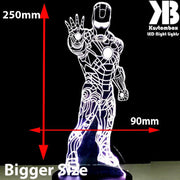 Iron Man Avengers Tony Stark- 3D LED Night Light 7 Colours + Remote Control - Kustombox