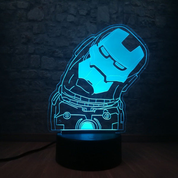 Iron Man Half body Avengers Tony Stark- 3D LED Night Light 7 Colours + Remote Control - Kustombox