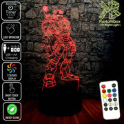 Iron Man War Machine Avengers Tony Stark- 3D LED Night Light 7 Colours + Remote Control - Kustombox