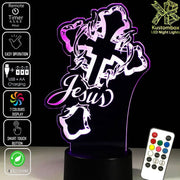 Jesus Christ Cross - 3D LED Night Light 7 Colours + Remote Control - Kustombox
