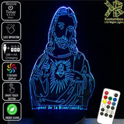 Jesus Christ Religious Statue - 3D LED Night Light 7 Colours + Remote Control - Kustombox