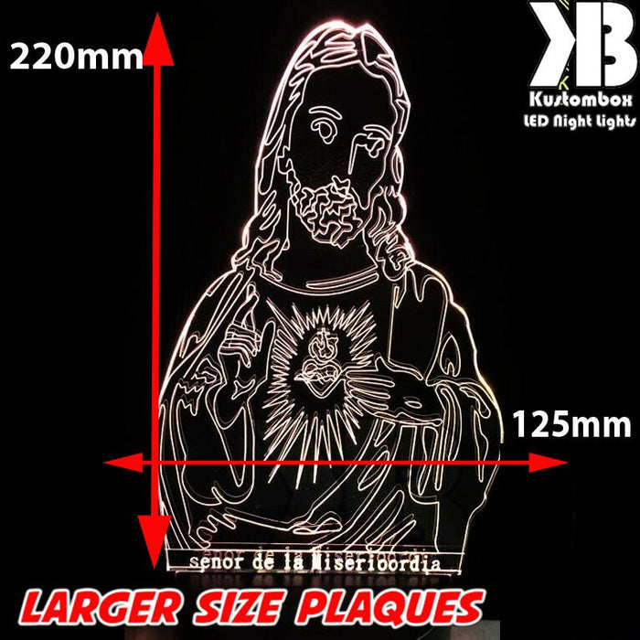 Jesus Christ Religious Statue - 3D LED Night Light 7 Colours + Remote Control - Kustombox
