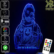 Jesus Christ Religious Statue - 3D LED Night Light 7 Colours + Remote Control - Kustombox