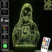 Jesus Christ Religious Statue - 3D LED Night Light 7 Colours + Remote Control - Kustombox