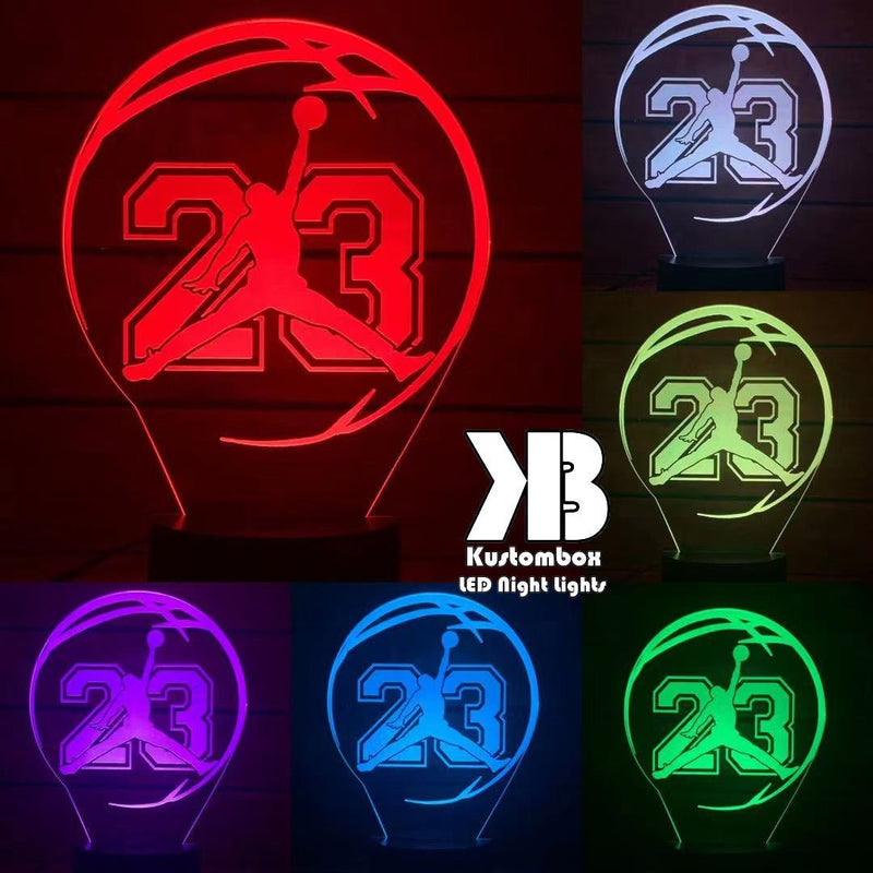 JORDAN 23 NBA BASKETBALL LED Night Light 7 Colours + Remote Control - Kustombox