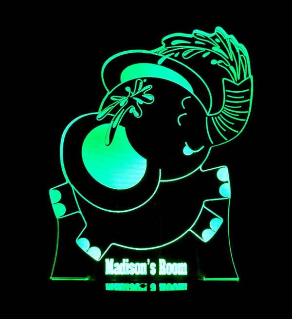 Jungle Elephant Personalised Name - 3D LED Night Light 7 Colours + Remote Control - Kustombox