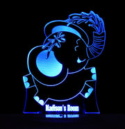 Jungle Elephant Personalised Name - 3D LED Night Light 7 Colours + Remote Control - Kustombox