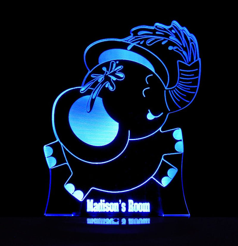 Jungle Elephant Personalised Name - 3D LED Night Light 7 Colours + Remote Control - Kustombox