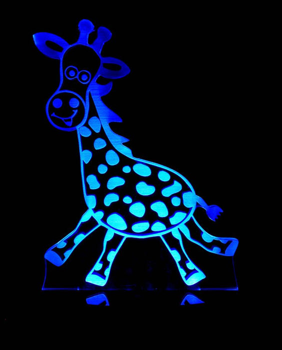 Jungle Giraffe Personalised Name - 3D LED Night Light 7 Colours + Remote Control - Kustombox