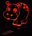 Jungle Hippo - 3D LED Night Light 7 Colours + Remote Control - Kustombox