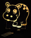 Jungle Hippo - 3D LED Night Light 7 Colours + Remote Control - Kustombox