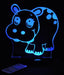 Jungle Hippo - 3D LED Night Light 7 Colours + Remote Control - Kustombox