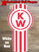 Kenworth Truck Logo Wall Mounted Plaque Acrylic Collectors Item - KustomboxWall PlaqueKustomboxRed On White 300mm