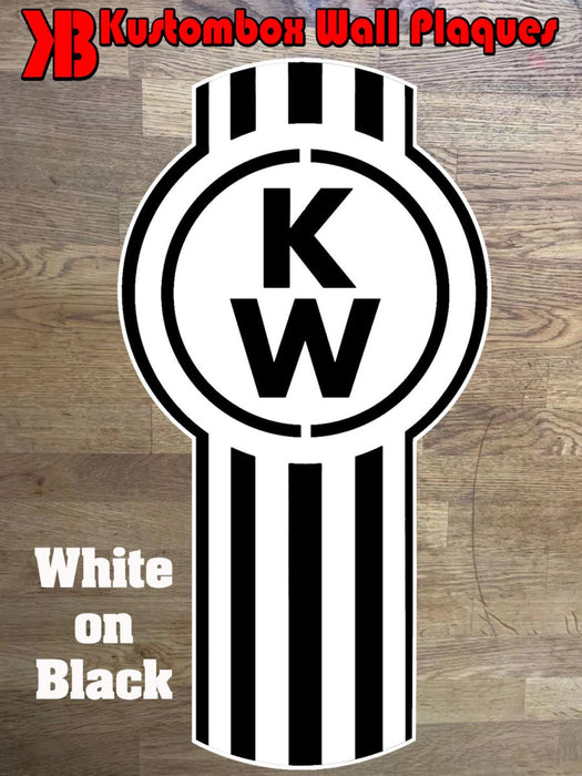 Kenworth Truck Logo Wall Mounted Plaque Acrylic Collectors Item - KustomboxWall PlaqueKustomboxRed On White 300mm