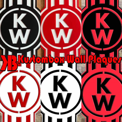 Kenworth Truck Logo Wall Mounted Plaque Acrylic Collectors Item - KustomboxWall PlaqueKustomboxRed On White 300mm