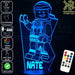 Lego Movie Emment Character Personalised Name - 3D LED Night Light 7 Colours + Remote Control - Kustombox