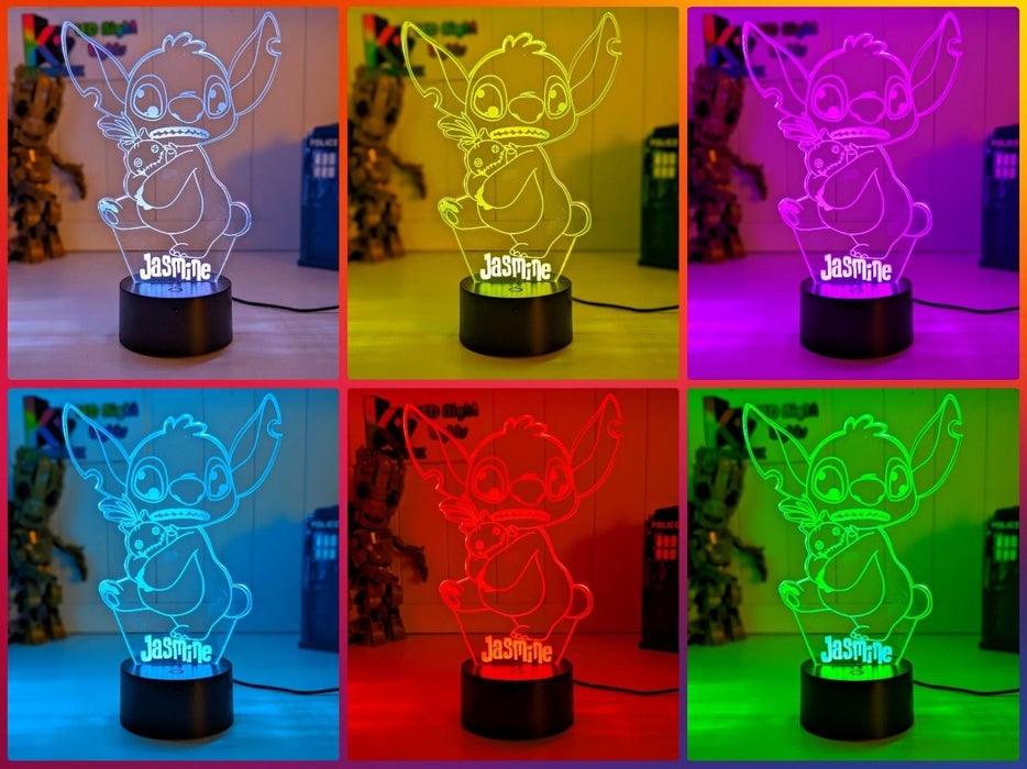 Lilo & Sitch Personalised Name 3d LED Night Light lamp for Children - KustomboxDisneyKustomboxLarge SizeNo