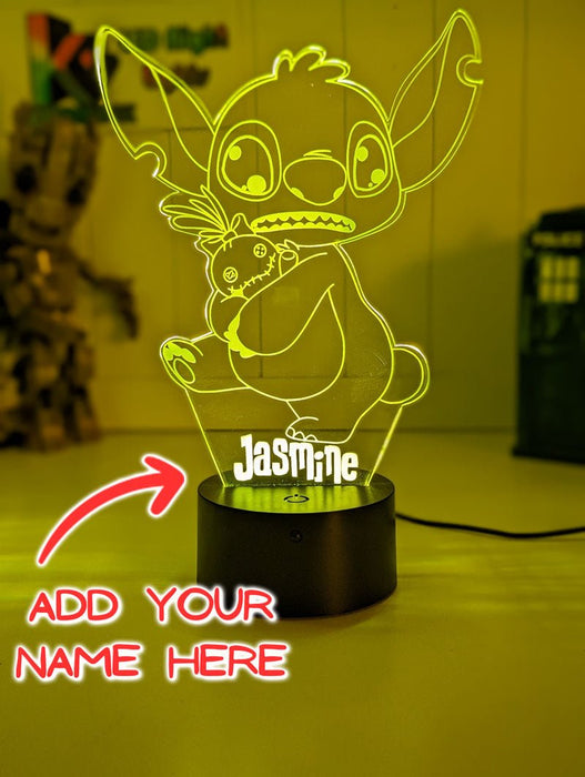 Lilo & Sitch Personalised Name 3d LED Night Light lamp for Children - KustomboxDisneyKustomboxStandard SizeYes