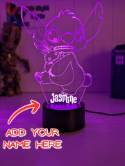 Lilo & Sitch Personalised Name 3d LED Night Light lamp for Children - KustomboxDisneyKustomboxStandard SizeYes