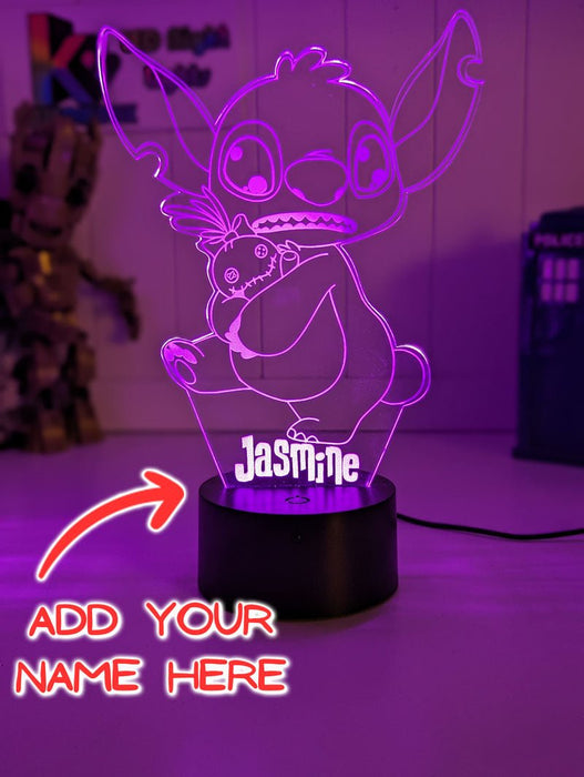 Lilo & Sitch Personalised Name 3d LED Night Light lamp for Children - KustomboxDisneyKustomboxStandard SizeYes