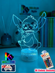 Lilo & Sitch & Scrump Personalised Name 3d LED Night Light lamp for Children - KustomboxDisneyKustomboxStandard Size