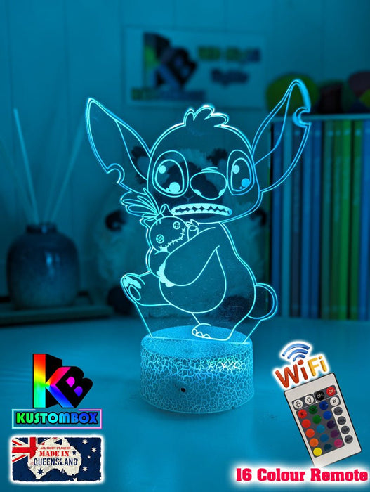 Lilo & Sitch & Scrump Personalised Name 3d LED Night Light lamp for Children - KustomboxDisneyKustomboxStandard Size
