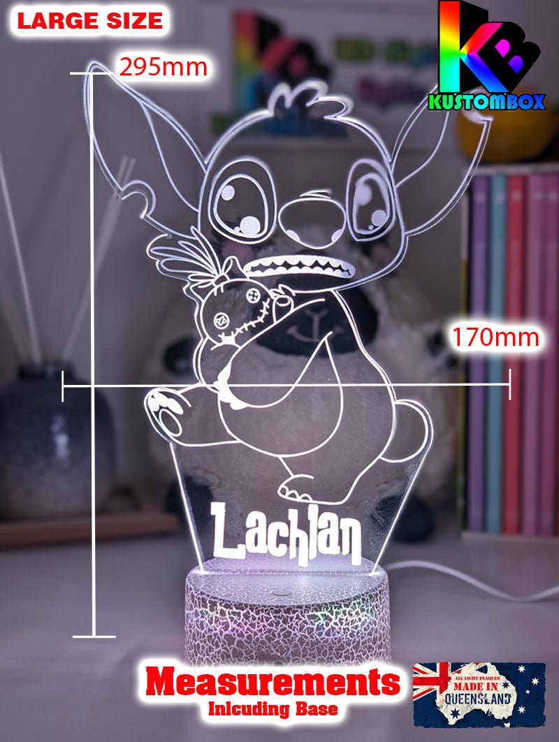 Lilo & Sitch & Scrump Personalised Name 3d LED Night Light lamp for Children - KustomboxDisneyKustomboxStandard Size
