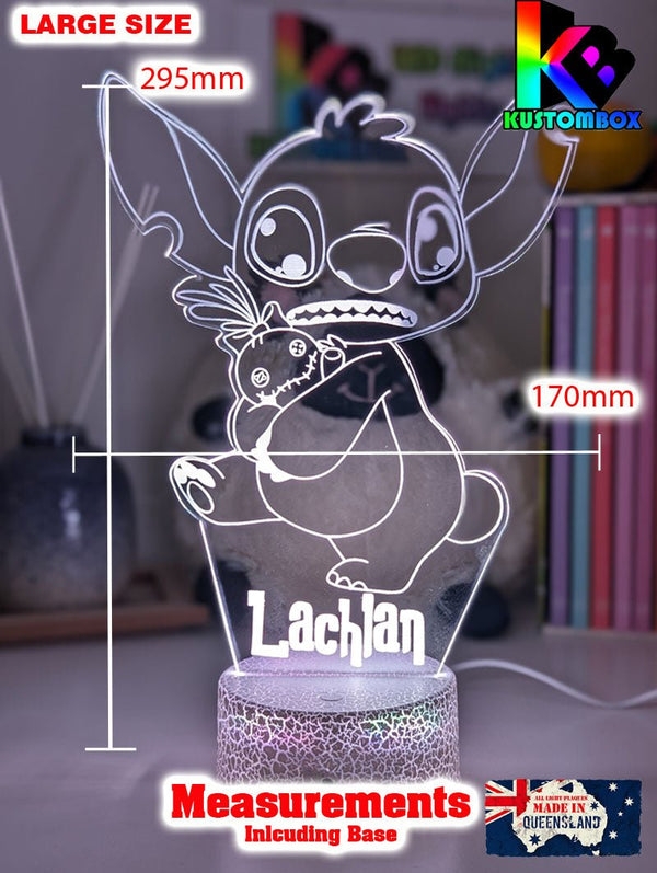 Lilo & Sitch & Scrump Personalised Name 3d LED Night Light lamp for Children - KustomboxDisneyKustomboxStandard Size