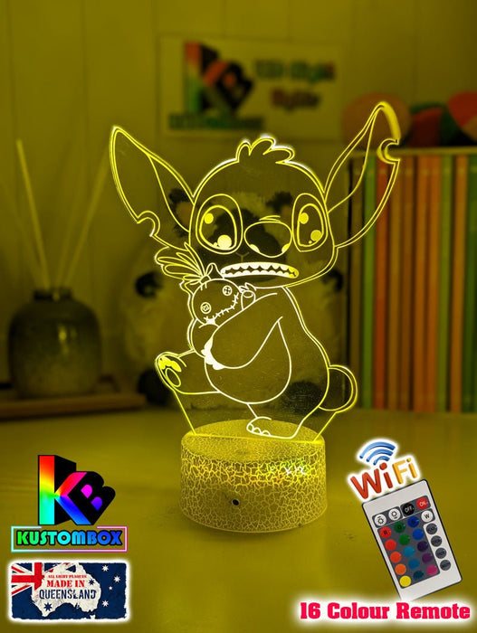 Lilo & Sitch & Scrump Personalised Name 3d LED Night Light lamp for Children - KustomboxDisneyKustomboxStandard Size