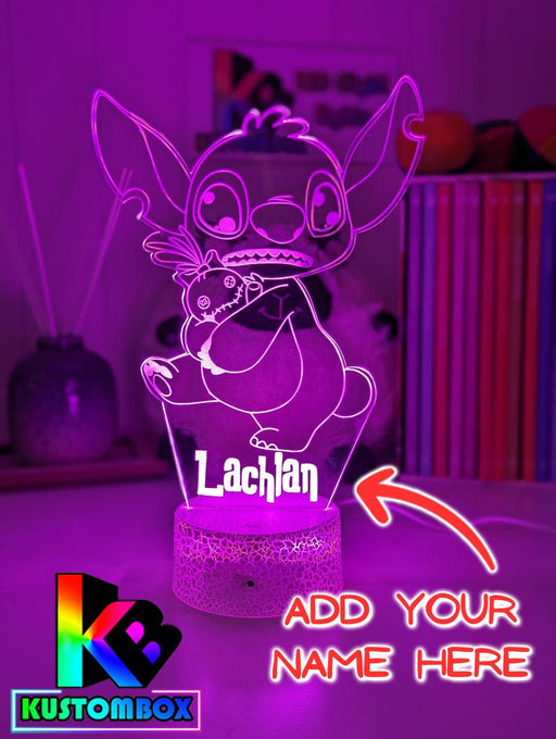 Lilo & Sitch & Scrump Personalised Name 3d LED Night Light lamp for Children - KustomboxDisneyKustomboxStandard Size