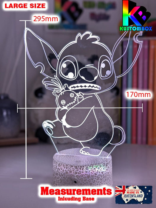 Lilo & Sitch & Scrump Personalised Name 3d LED Night Light lamp for Children - KustomboxDisneyKustomboxStandard Size