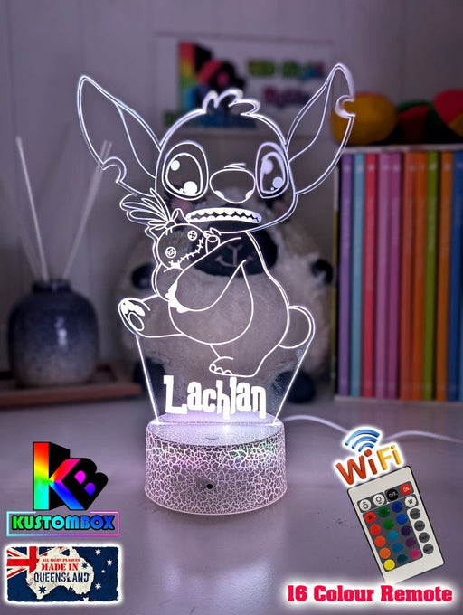 Lilo & Sitch & Scrump Personalised Name 3d LED Night Light lamp for Children - KustomboxDisneyKustomboxStandard Size