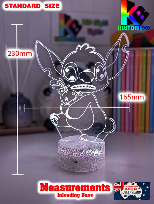 Lilo & Sitch & Scrump Personalised Name 3d LED Night Light lamp for Children - KustomboxDisneyKustomboxStandard Size