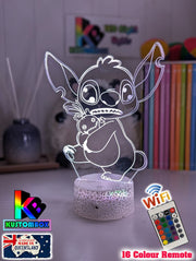 Lilo & Sitch & Scrump Personalised Name 3d LED Night Light lamp for Children - KustomboxDisneyKustomboxStandard Size