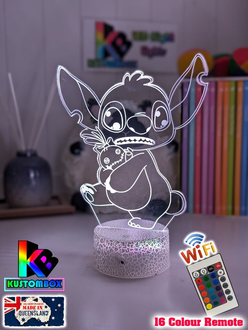 Lilo & Sitch & Scrump Personalised Name 3d LED Night Light lamp for Children - KustomboxDisneyKustomboxStandard Size
