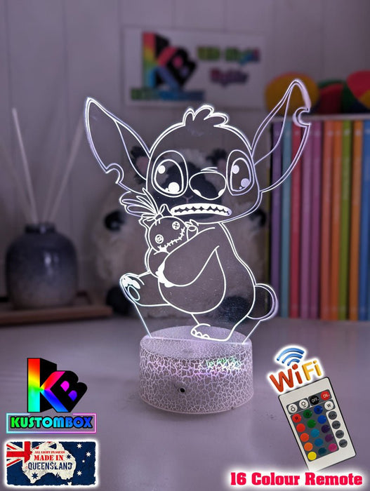 Lilo & Sitch & Scrump Personalised Name 3d LED Night Light lamp for Children - KustomboxDisneyKustomboxStandard Size