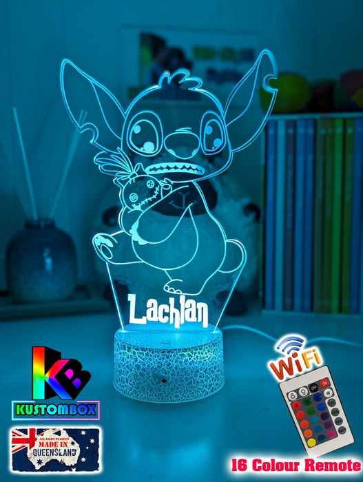 Lilo & Sitch & Scrump Personalised Name 3d LED Night Light lamp for Children - KustomboxDisneyKustomboxStandard Size