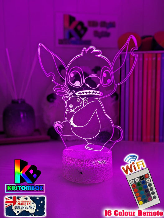 Lilo & Sitch & Scrump Personalised Name 3d LED Night Light lamp for Children - KustomboxDisneyKustomboxStandard Size