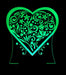 Love Heart Flower Personalised Name - 3D LED Night Light 7 Colours + Remote Control - Kustombox