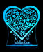 Love Heart Flower Personalised Name - 3D LED Night Light 7 Colours + Remote Control - Kustombox