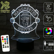MANCHESTER UNITED Football Club LED Night Light 7 Colours + Remote Control - Kustombox EFC SOCCER